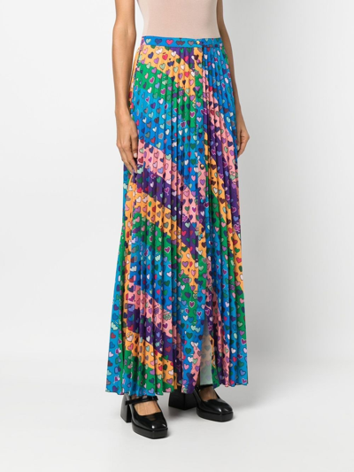 Shop Alessandro Enriquez Pleated Mid-length Skirt In Blau