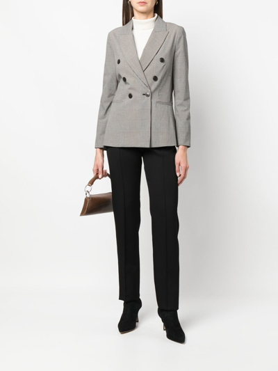 Twinset Double-breasted Checked Blazer In Nude