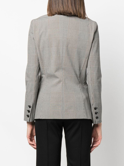 Shop Twinset Double-breasted Checked Blazer In Nude