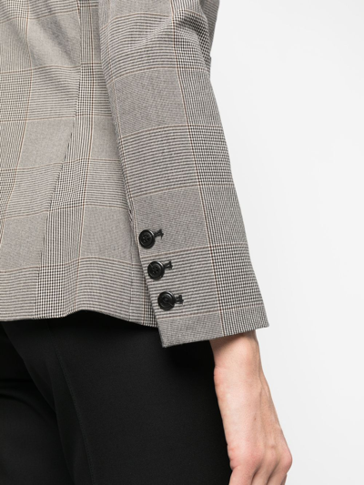 Twinset Double-breasted Checked Blazer In Nude