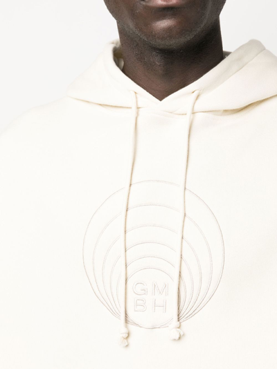 Shop Gmbh Logo-print Drawstring Hoodie In Weiss