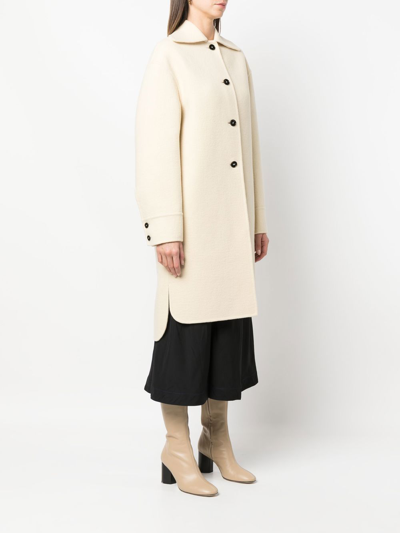 Shop Jil Sander Single-breasted Virgin Wool Coat In Nude