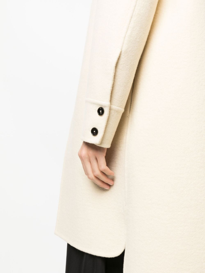 Shop Jil Sander Single-breasted Virgin Wool Coat In Nude