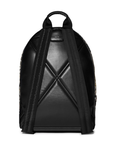Shop Amiri Jacquard Logo Backpack In Black