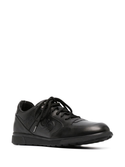 Shop Casadei Monogram Low-top Sneakers In Schwarz