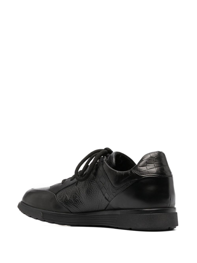 Shop Casadei Monogram Low-top Sneakers In Schwarz