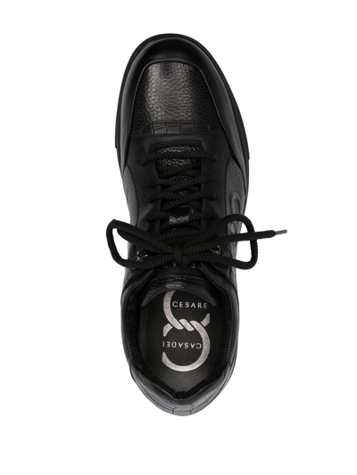 Shop Casadei Monogram Low-top Sneakers In Schwarz