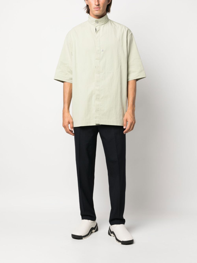 Jil Sander Elasticated-waistband Tapered Trousers In Blau