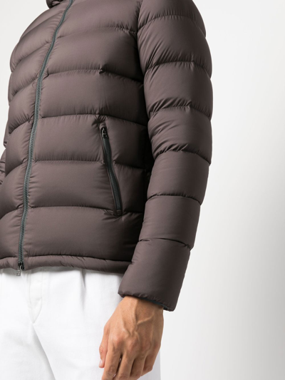 Shop Herno Hooded Down Puffer Jacket In Braun