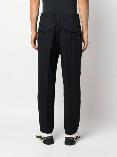 Jil Sander Elasticated-waistband Tapered Trousers In Blau