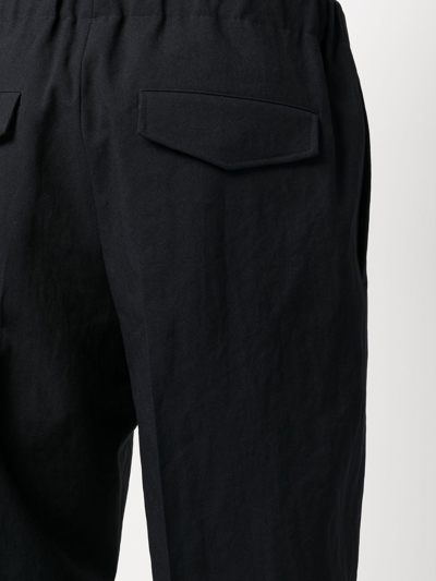 Shop Jil Sander Elasticated-waist Tapered Trousers In Blau