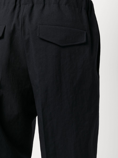 Jil Sander Elasticated-waistband Tapered Trousers In Blau