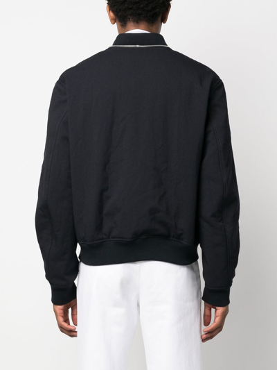 Shop Jil Sander Zip-up Bomber Jacket In Blau