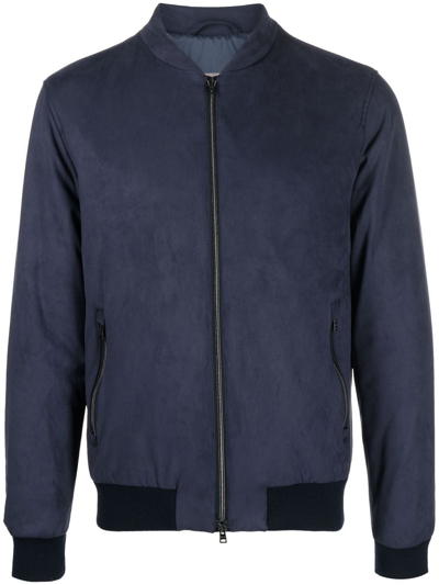 Shop Herno Zip-up Bomber Jacket In Blau