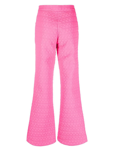 Shop Marco Rambaldi Quilted Flared Trousers In Rosa