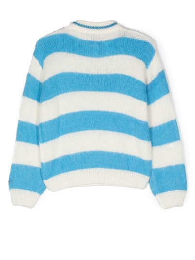 Mc2 Saint Barth Striped Knit Jumper In Blau