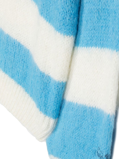 Mc2 Saint Barth Striped Knit Jumper In Blau