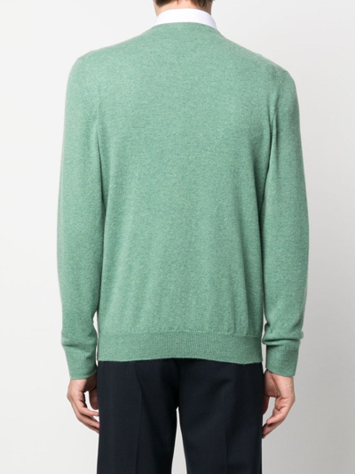 Fedeli Fine Knit Cashmere Jumper In Green
