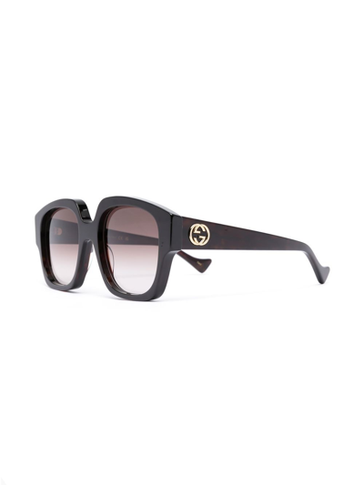 Shop Gucci Oversized Square-frame Sunglasses In Schwarz