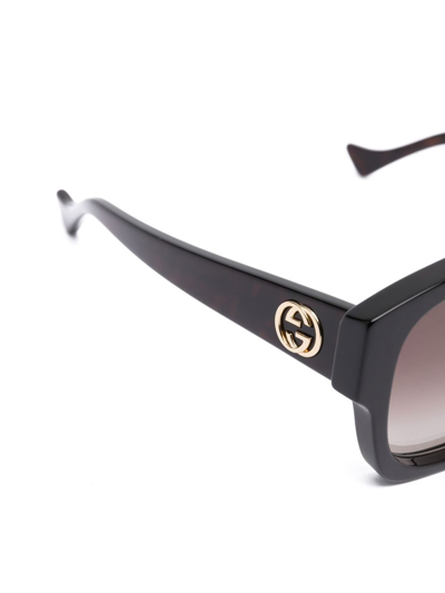 Shop Gucci Oversized Square-frame Sunglasses In Schwarz