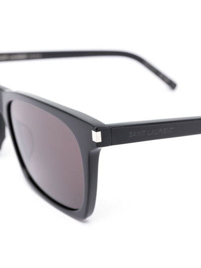 Shop Saint Laurent Square-frame Sunglasses In Schwarz