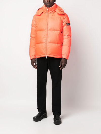 Whitespace Logo-patch Padded Jacket In Orange