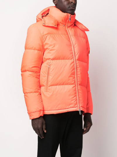 Whitespace Logo-patch Padded Jacket In Orange