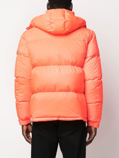 Whitespace Logo-patch Padded Jacket In Orange