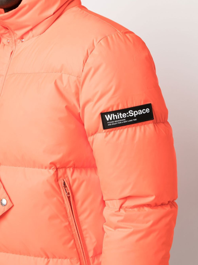 Whitespace Logo-patch Padded Jacket In Orange