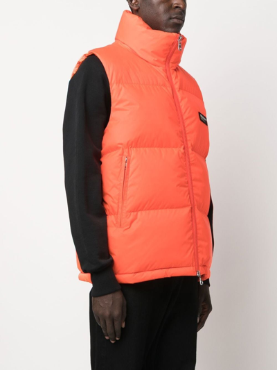 Whitespace Scott Padded Gilet In Orange