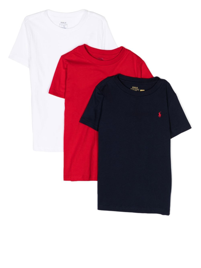 Shop Ralph Lauren Embroidered-logo Cotton T-shirt (pack Of 3) In Mehrfarbig