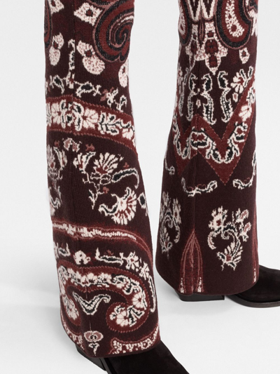 Shop Etro Paisley-print Knitted Trousers In Rot