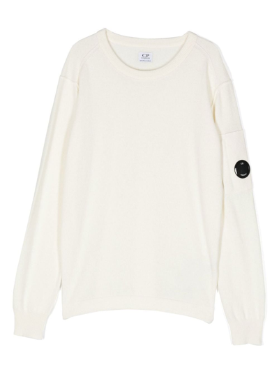 Shop C.p. Company Lens-patch Sweatshirt In Weiss