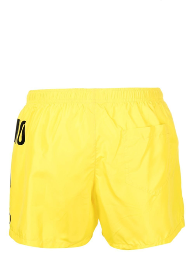 Shop Moschino Logo-print Swim Shorts In Gelb