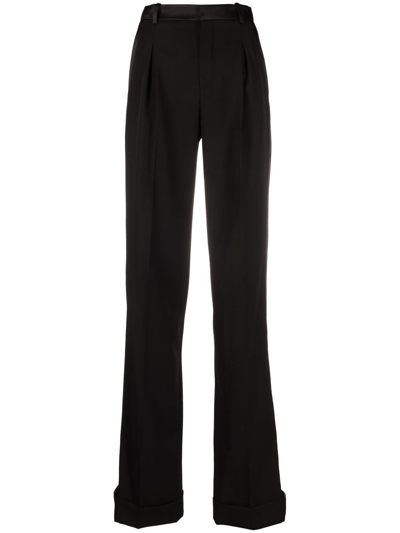 Shop Saint Laurent High-waist Tailored Trousers In Schwarz