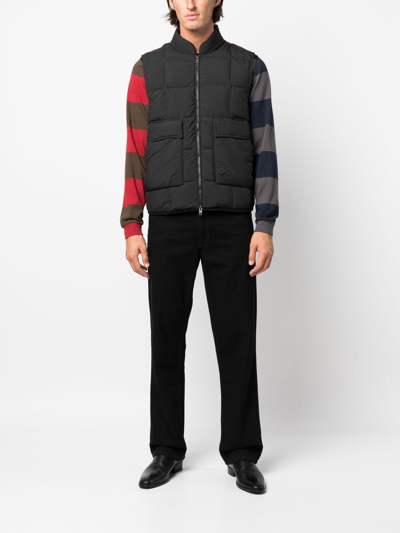 Shop Woolrich Feather-down Quilted Vest In Black