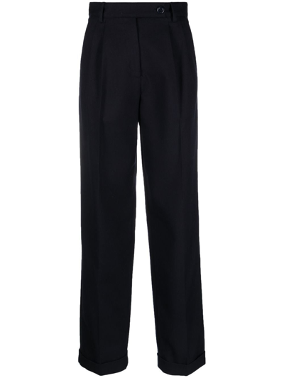 Shop See By Chloé High-waisted Straight-leg Trousers In Blau