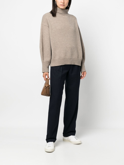 Shop See By Chloé High-waisted Straight-leg Trousers In Blau