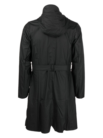 Shop Rains Curve Waterproof Coat In Black