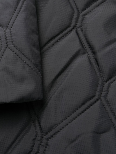 Shop Ganni Quilted Ripstop Coat In Black