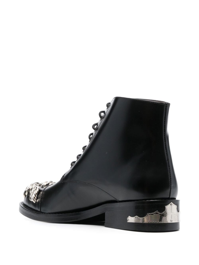 Shop Toga Stud-detail Leather Ankle Boots In Schwarz