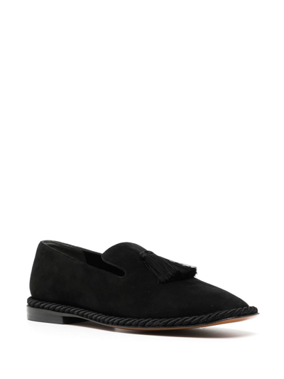 Shop Clergerie Tassel-detail Suede Loafers In Schwarz