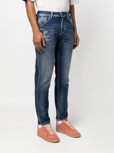 Shop Jacob Cohen Straight-leg Denim Jeans In Blau