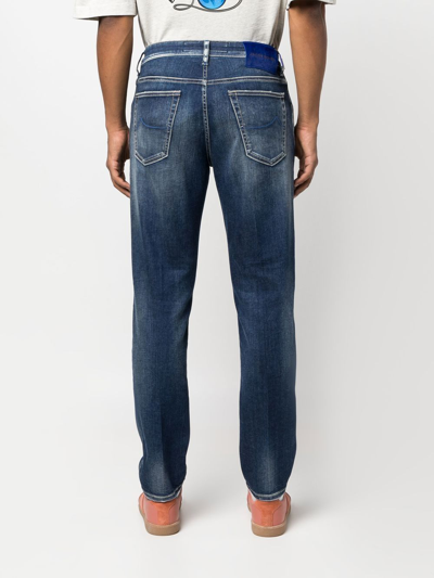 Shop Jacob Cohen Straight-leg Denim Jeans In Blau