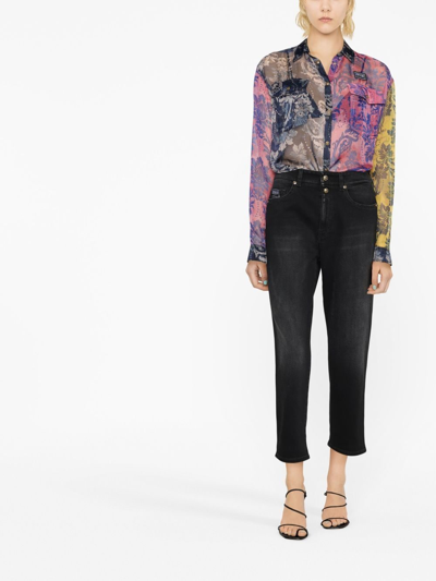 Shop Versace Jeans Couture Tapestry Couture Panelled Shirt In Rosa