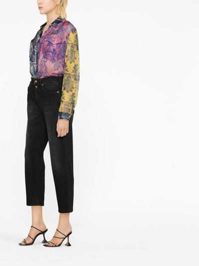 Shop Versace Jeans Couture Tapestry Couture Panelled Shirt In Rosa