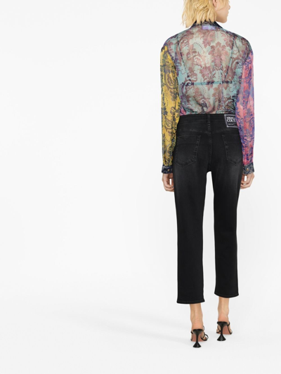 Shop Versace Jeans Couture Tapestry Couture Panelled Shirt In Rosa