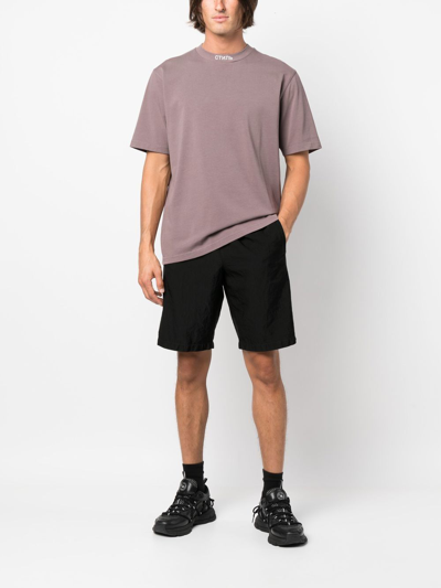 Heron Preston Embroidered-logo Crew Neck T-shirt In Grau