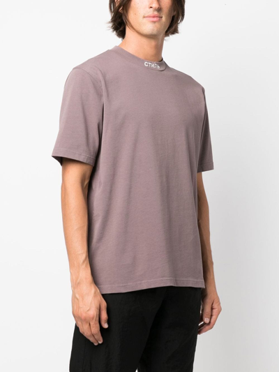 Heron Preston Embroidered-logo Crew Neck T-shirt In Grau