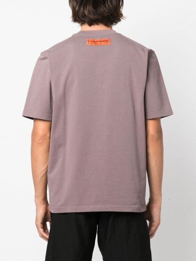 Heron Preston Embroidered-logo Crew Neck T-shirt In Grau